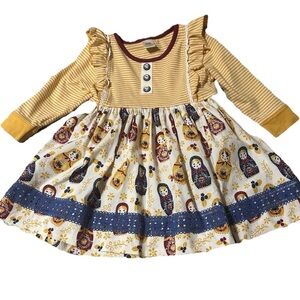 Wildflowers Yellow and Blue Matryoshka Dress